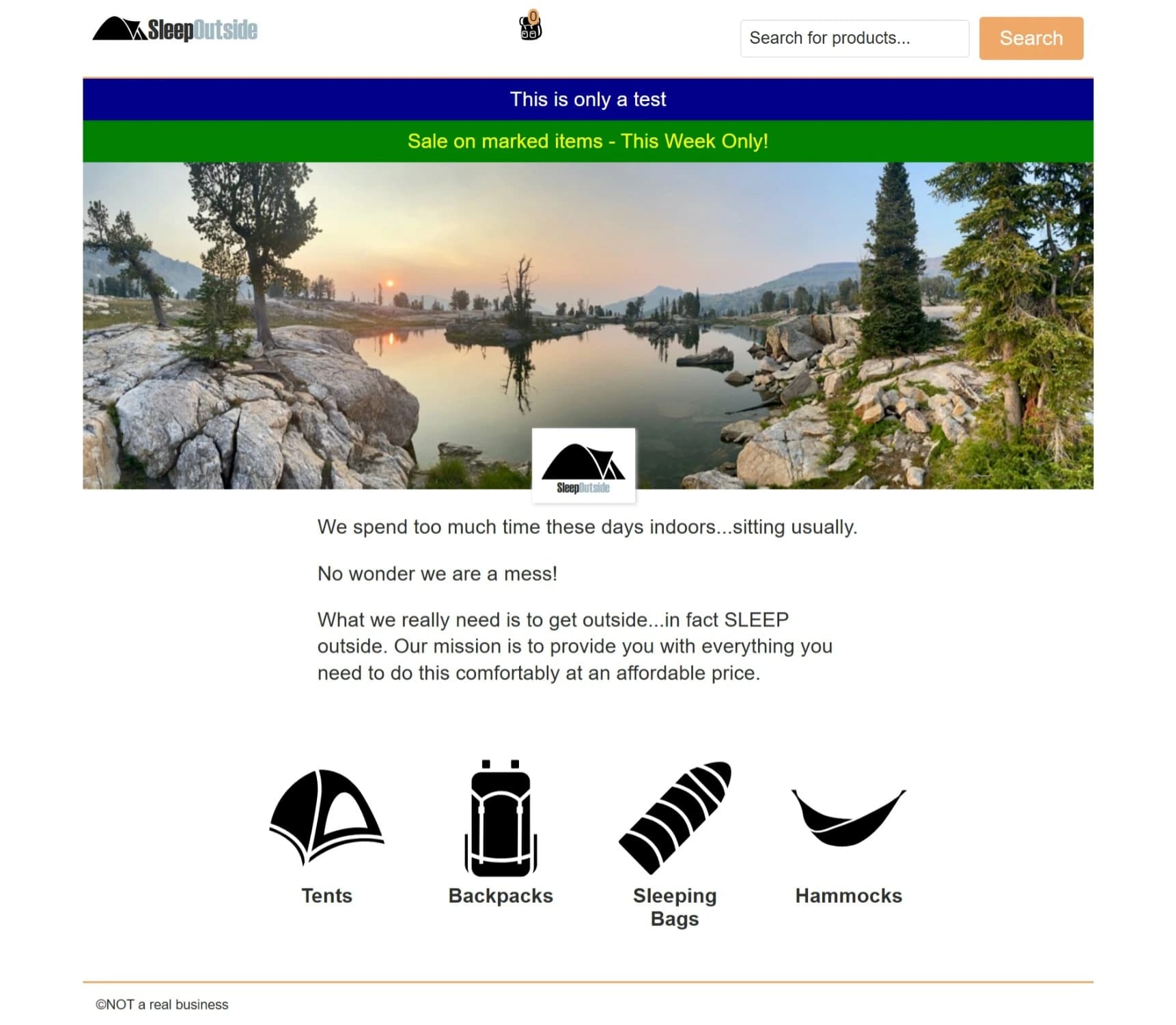 SleepOutside Pagina Web